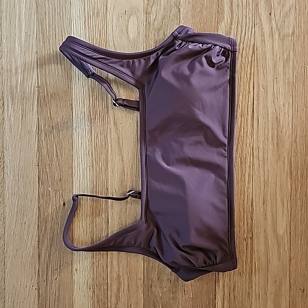 Kona Sol Square Neck Brown Bikini Swim Top Women's Size Large - Picture 5 of 11